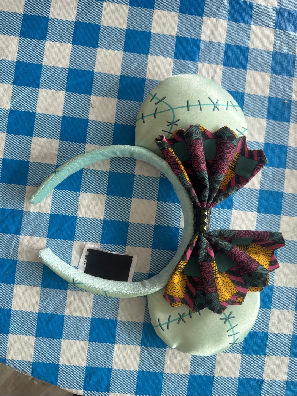 Disney Parks Sally Minnie Ears Nightmare Before Christmas 2017 Patchwork Bow